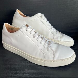 SuitSupply Men’s Fashion Sneaker Sz 44 EU / 11 US White Calf Leather Shoe GUC